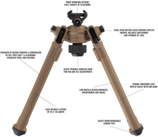 Magpul Rifle Bipod Gun Rest for Hunting and Shooting - Image 5
