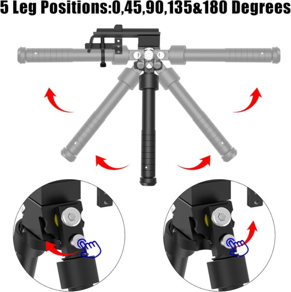 UUQ QV8 6-9 Inches Tactical Rifle Adjustable Bipod for Hunting and Shooting, Directly Attach to Sling Swivel Stud, w/Spike Feet - Image 4