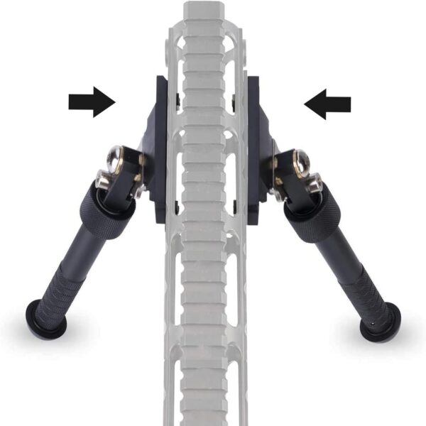 UUQ QV8 6-9 Inches Tactical Rifle Adjustable Bipod for Hunting and Shooting, Mount Base for Mlok Handguards, Directly Attach to M-Rail System, w/Spike Feet - Image 5