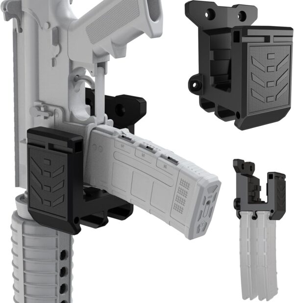 Upgraded Gun Wall Mount for 223/5.56 Rifle, Double Pmag Quick Defense Mount Wall Rack Gun Accessories Ar Wall Mount with Gun Holder Solid Strong Withstand 300Lbs of Tension