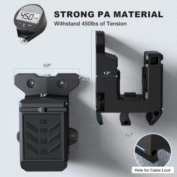 Upgraded Gun Wall Mount for 223/5.56 Rifle, Double Pmag Quick Defense Mount Wall Rack Gun Accessories Ar Wall Mount with Gun Holder Solid Strong Withstand 300Lbs of Tension - Image 8