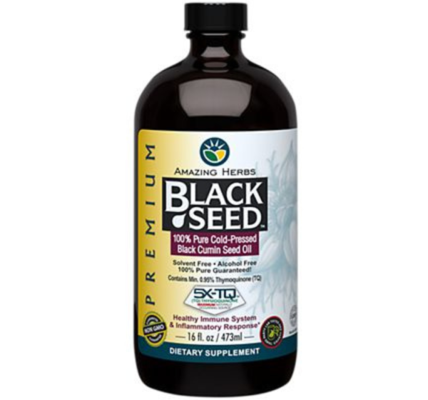 Premium Liquid Black Seed Oil - 100% Pure Cold-Pressed Black Cumin Seed Oil - Supports Healthy Immune System (16 fl oz)