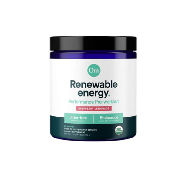 Renewable Energy Organic & Vegan Pre-Workout - Raspberry Lemonade (7.1 oz. / 20 Servings)
