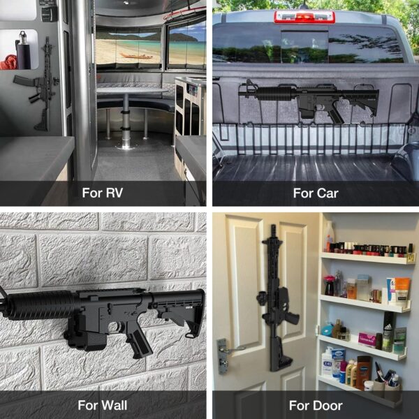 Upgraded Gun Wall Mount for 223/5.56 Rifle, Double Pmag Quick Defense Mount Wall Rack Gun Accessories Ar Wall Mount with Gun Holder Solid Strong Withstand 300Lbs of Tension - Image 2